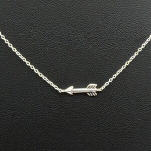 Sterling Silver 925 Arrow Accent Chain Necklace 16-18"